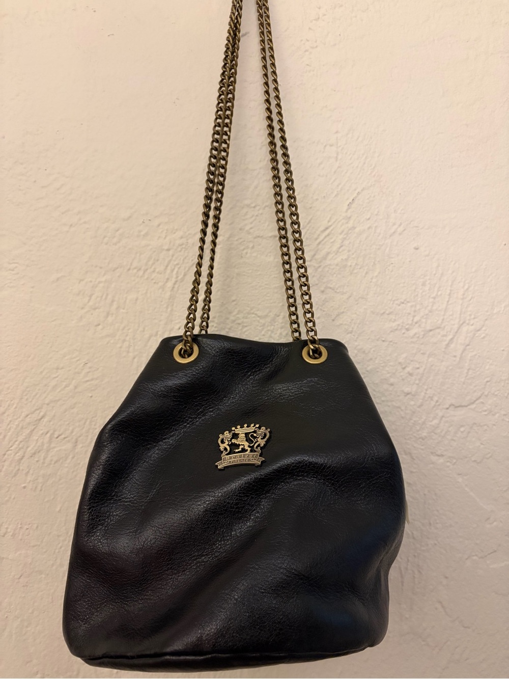 Pratesi Firenze Genuine Italian Leather Bucket Bag with Gold Hardware